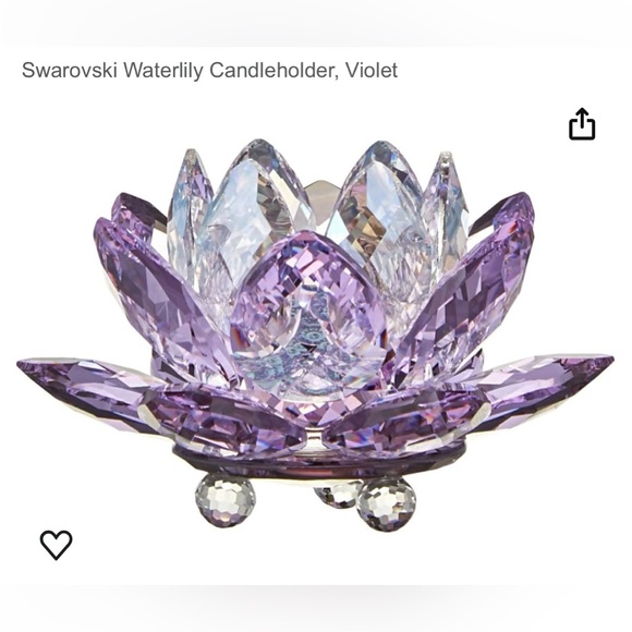 Swarovski Violet Crystal Waterlily candle holder - Picture 4 of 5